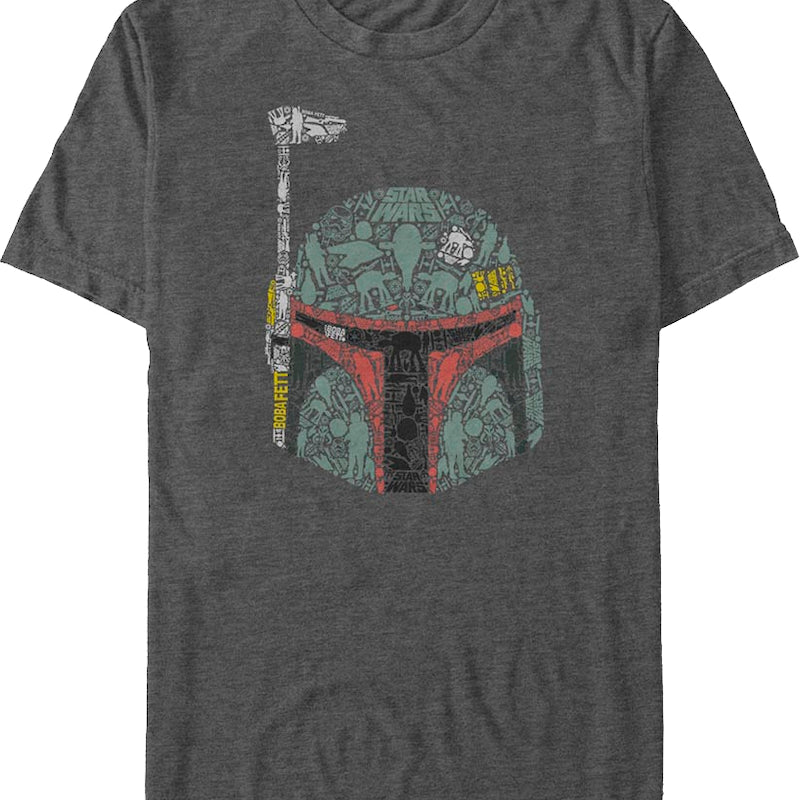 Boba Fett Helmet Collage Star Wars T-Shirt