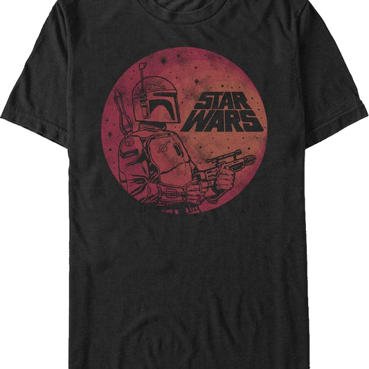 Boba Fett Mandalorian Moon Star Wars T-Shirt