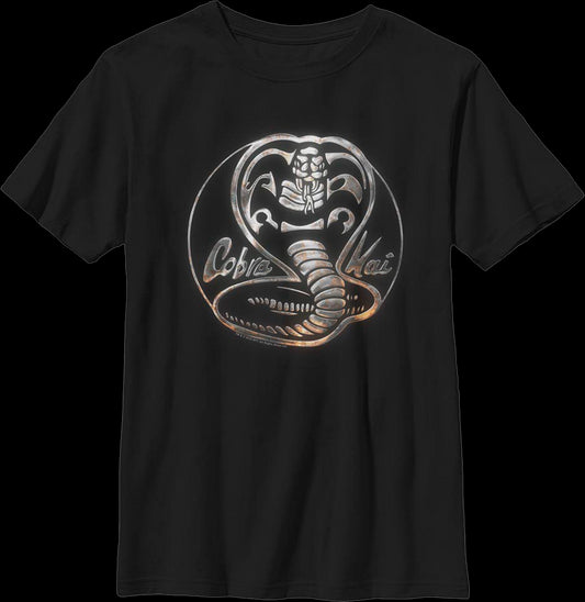Boys Youth Faux Chrome Logo Cobra Kai Shirt