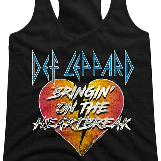 Ladies Bringin' On The Heartbreak Def Leppard Racerback Tank Top