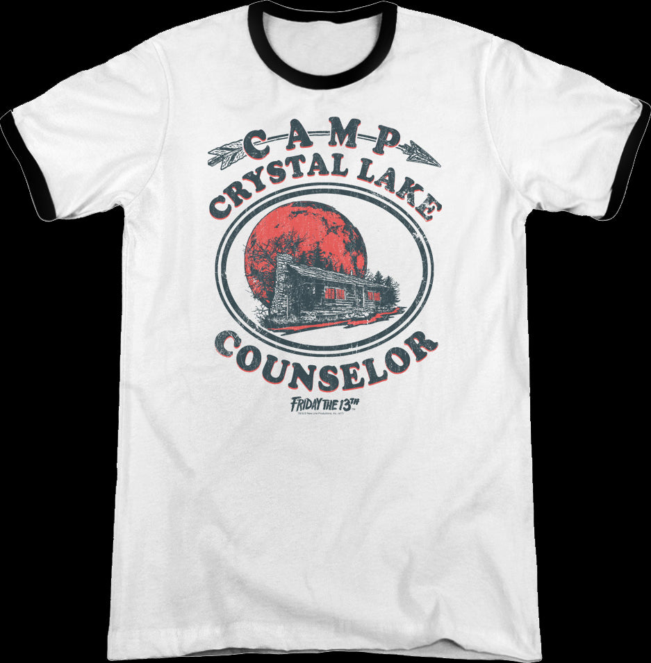 Camp Crystal Lake Counselor Friday the 13th Ringer Shirt