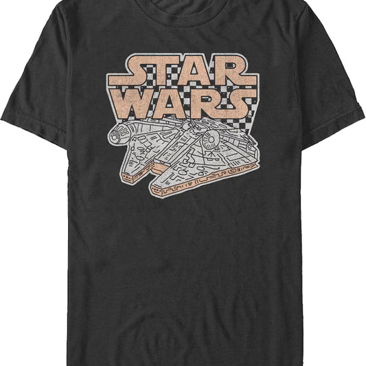 Checkerboard Millennium Falcon Star Wars T-Shirt