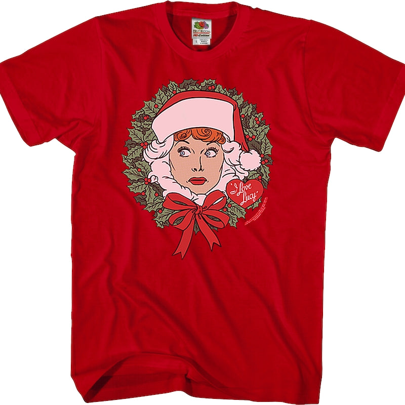 Christmas Wreath I Love Lucy T-Shirt