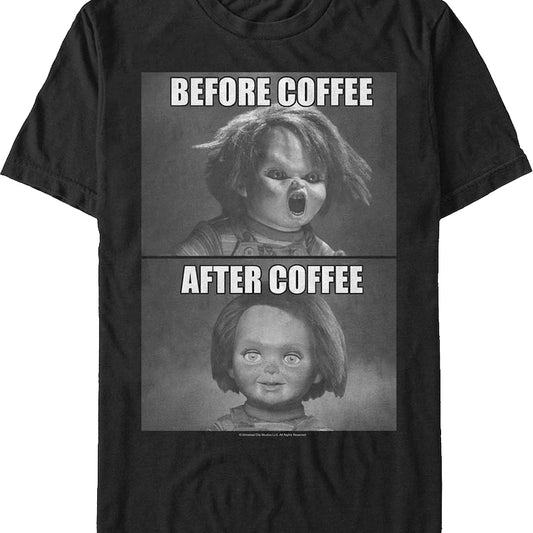 Chucky Before And After Coffee Child's Play T-Shirt