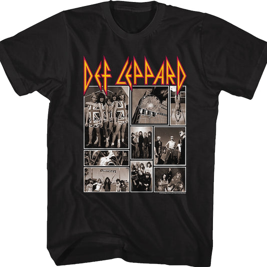 Black and White Collage Def Leppard T-Shirt