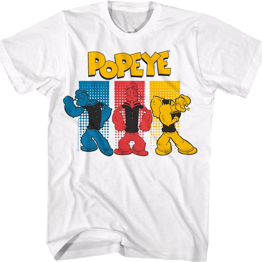 Colorful Sailor Poses Popeye T-Shirt