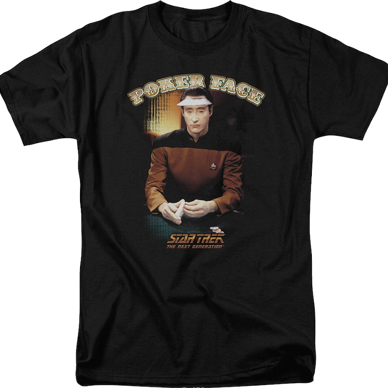 Data's Poker Face Star Trek The Next Generation T-Shirt