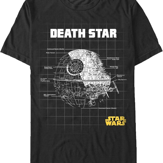 Death Star Schematics Star Wars T-Shirt