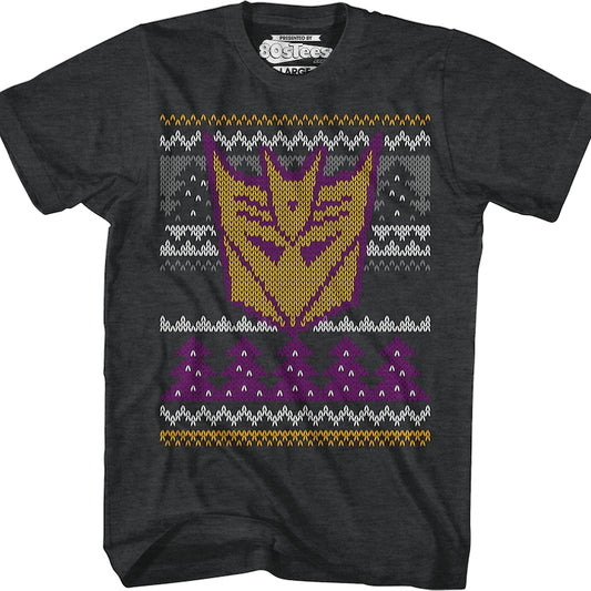 Decepticons Faux Ugly Christmas Sweater Transformers T-Shirt