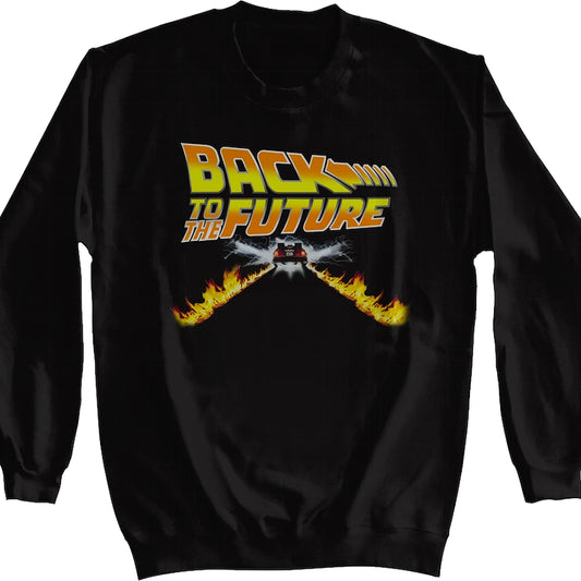 Delorean Fire Tracks Back To The Future Sweatshirt