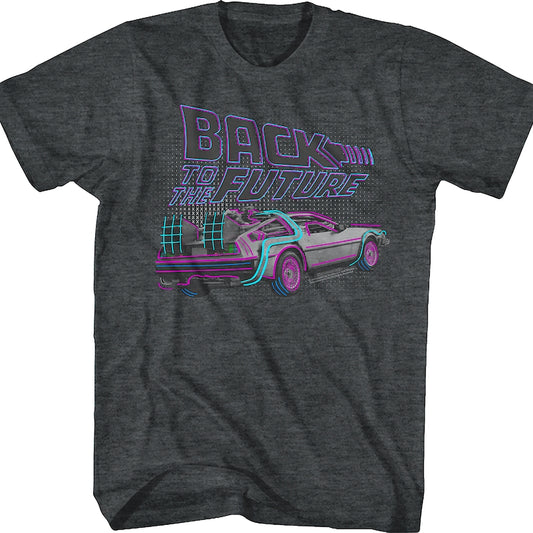 DeLorean Neon Outline Back To The Future T-Shirt