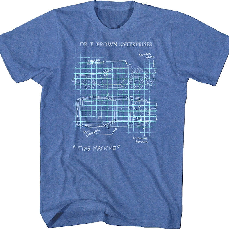 Delorean Schematic Back To The Future T-Shirt