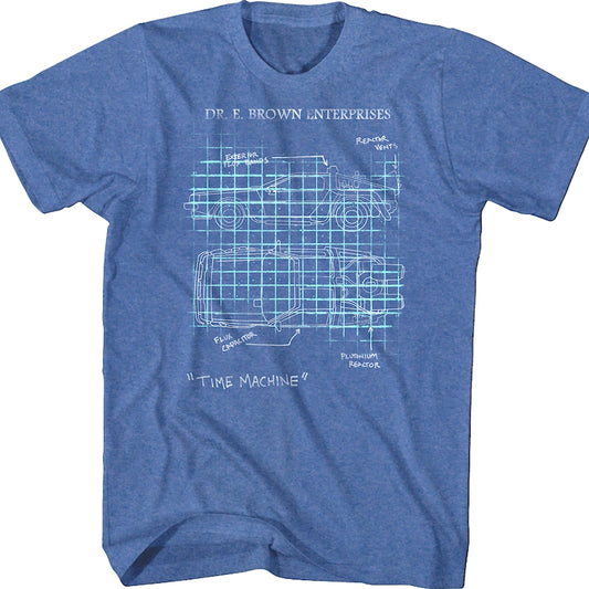 Delorean Schematic Back To The Future T-Shirt