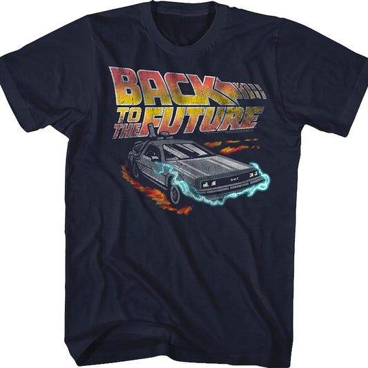 Distressed DeLorean Time Machine Back To The Future T-Shirt