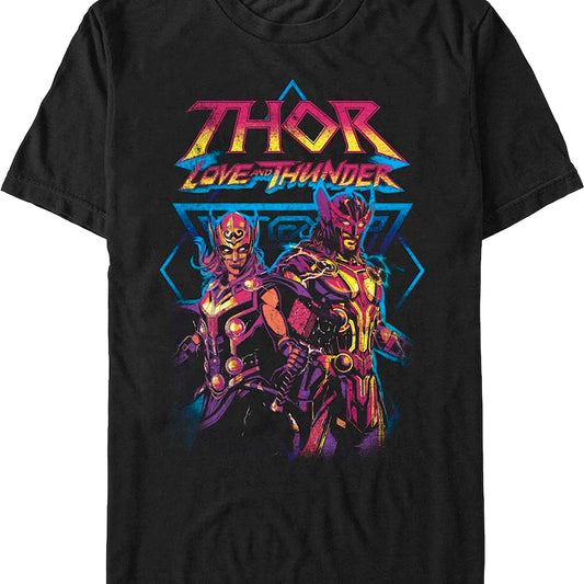 Distressed Duo Thor Love And Thunder Marvel Comics T-Shirt