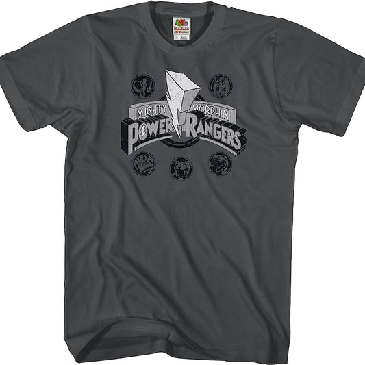 Distressed Logo Mighty Morphin Power Rangers T-Shirt