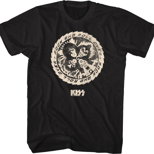 Distressed Rock and Roll Over KISS T-Shirt