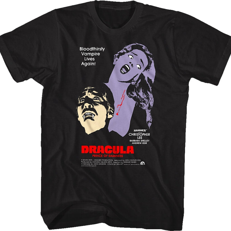 Dracula Prince Of Darkness Graphic Poster Hammer Films T-Shirt