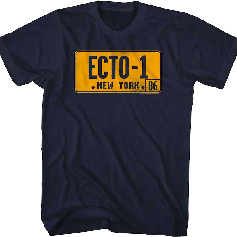 Ecto-1 License Plate Real Ghostbusters T-Shirt