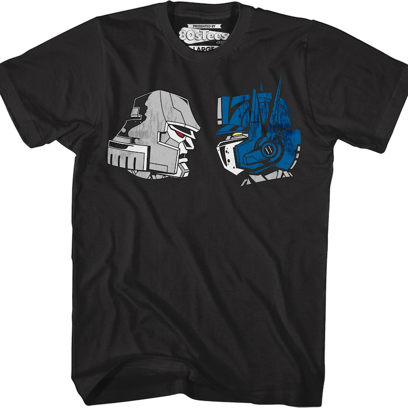 Face Off Megatron vs Optimus Prime Transformers T-Shirt