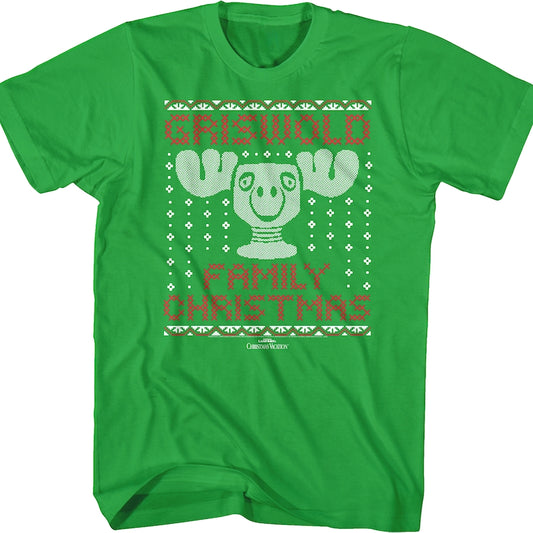 Faux Ugly Knit Moose Mug Christmas Vacation T-Shirt