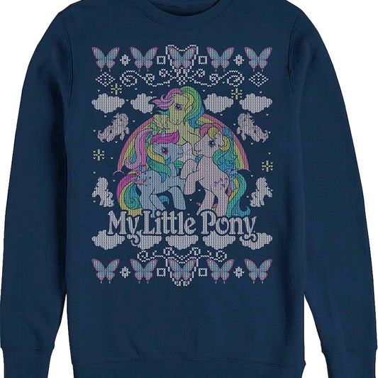 Faux Ugly Knit My Little Pony Christmas Sweatshirt