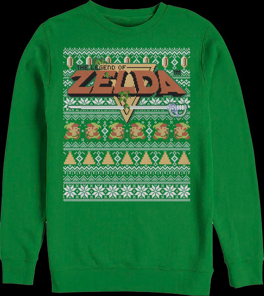 Faux Ugly Knit Legend of Zelda Nintendo Christmas Sweatshirt
