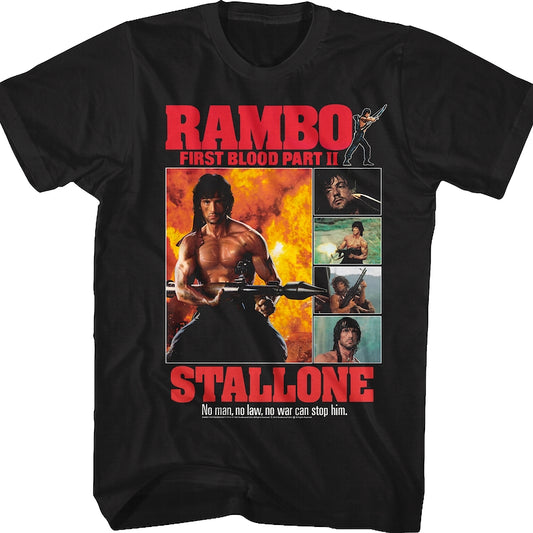 First Blood Part II Collage Rambo T-Shirt