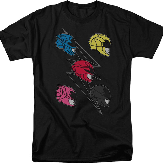 Five Helmets Mighty Morphin Power Rangers T-Shirt