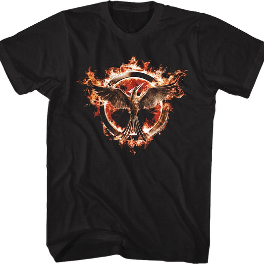 Flaming Mockingjay Hunger Games T-Shirt