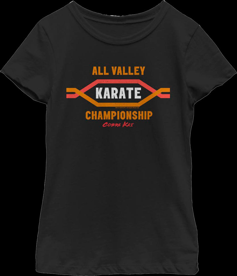 Girls Youth All Valley Karate Championship Cobra Kai Shirt