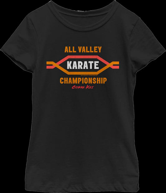 Girls Youth All Valley Karate Championship Cobra Kai Shirt