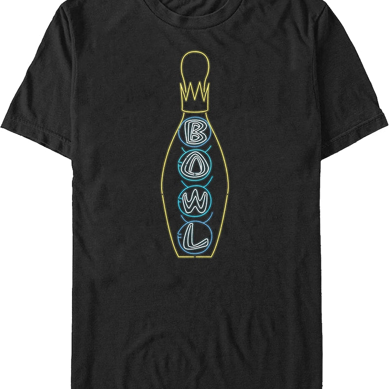 Hollywood Star Lanes Neon Bowling Pin Big Lebowski T-Shirt