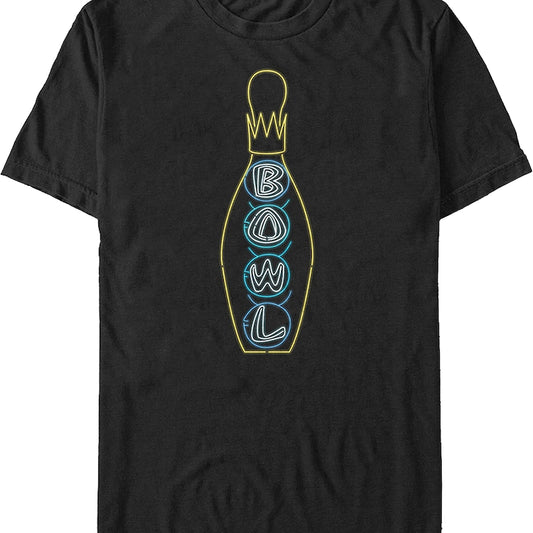Hollywood Star Lanes Neon Bowling Pin Big Lebowski T-Shirt