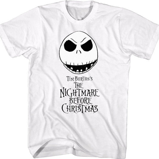 Jack Skellington Head Nightmare Before Christmas T-Shirt