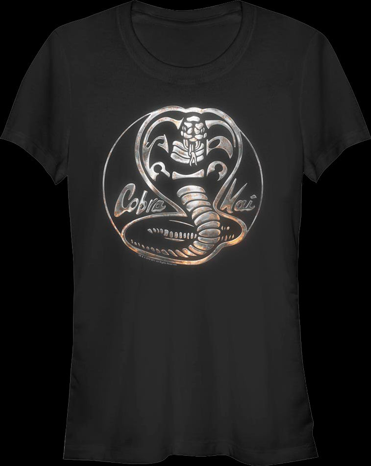 Ladies Faux Chrome Logo Cobra Kai Shirt
