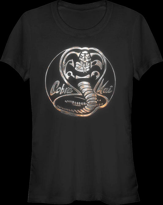 Ladies Faux Chrome Logo Cobra Kai Shirt