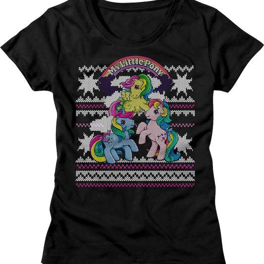 Womens My Little Pony Faux Knit Christmas Shirt