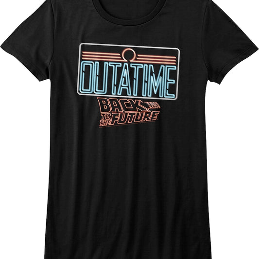 Womens Neon License Plate Back To The Future Shirt