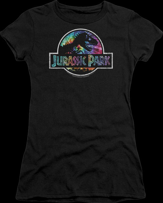 Ladies Tie Dye Logo Jurassic Park Shirt