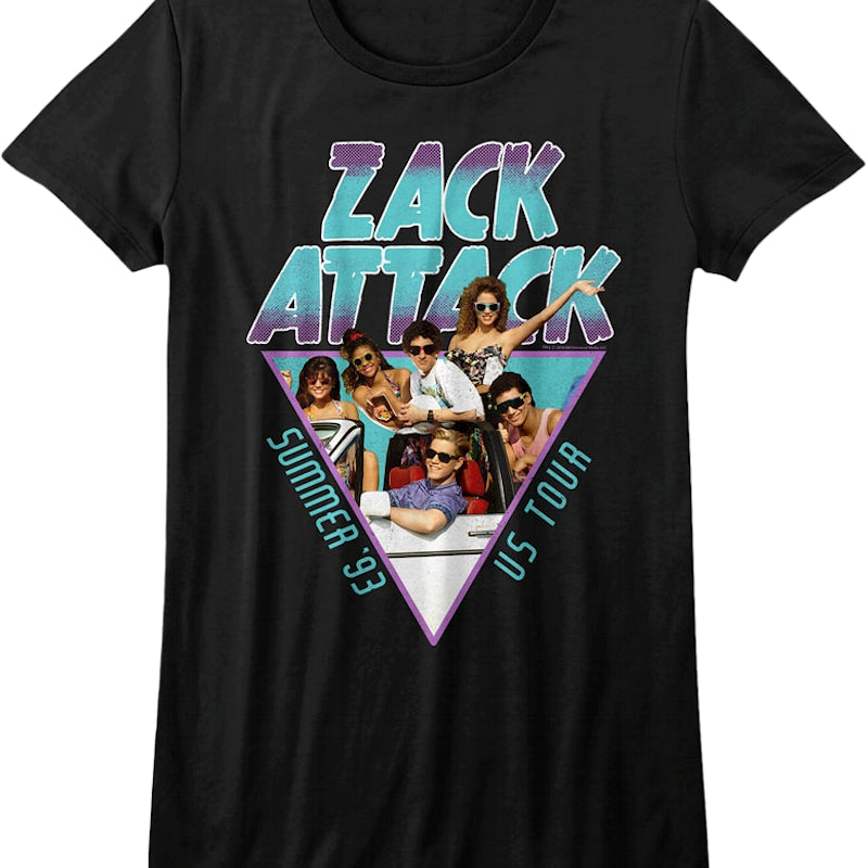 Ladies Zack Attack Summer Tour Saved By The Bell Shirt