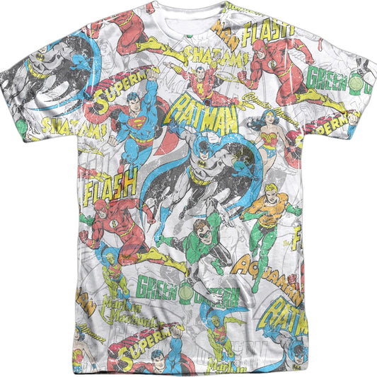 Justice League Front & Back Collage DC Comics T-Shirt