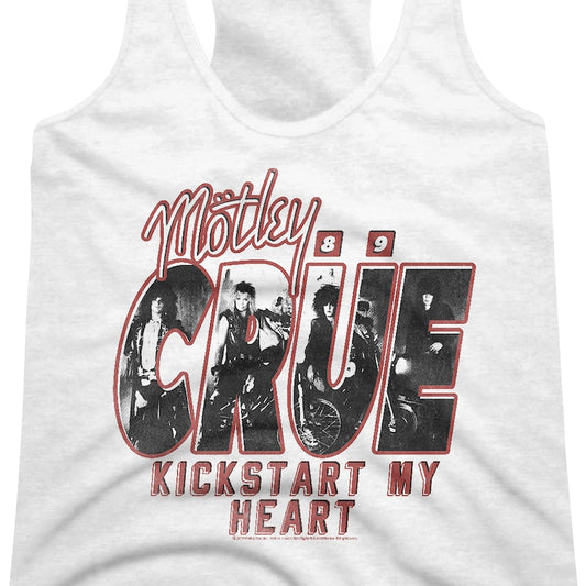 Ladies Kickstart My Heart Motley Crue Racerback Tank Top