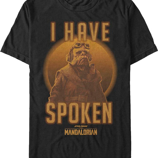 Kuiil I Have Spoken The Mandalorian Star Wars T-Shirt