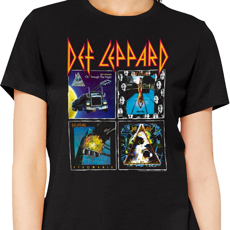 Womens Album Covers Collage Def Leppard Shirt