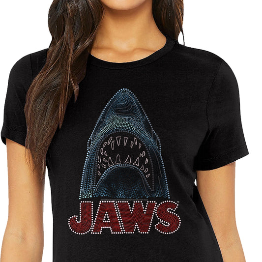 Womens Bedazzled Jaws Shirt