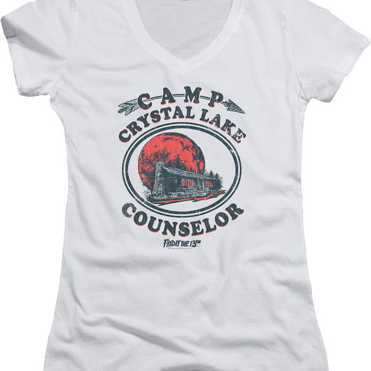 Ladies Camp Crystal Lake Counselor V-Neck Shirt