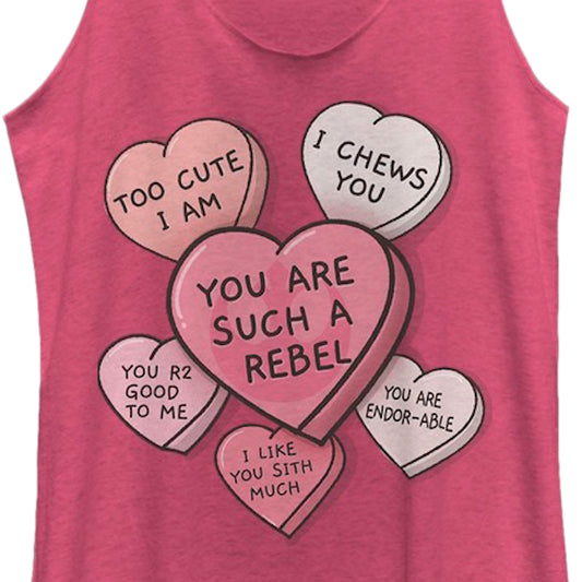 Ladies Candy Hearts Star Wars Racerback Tank Top