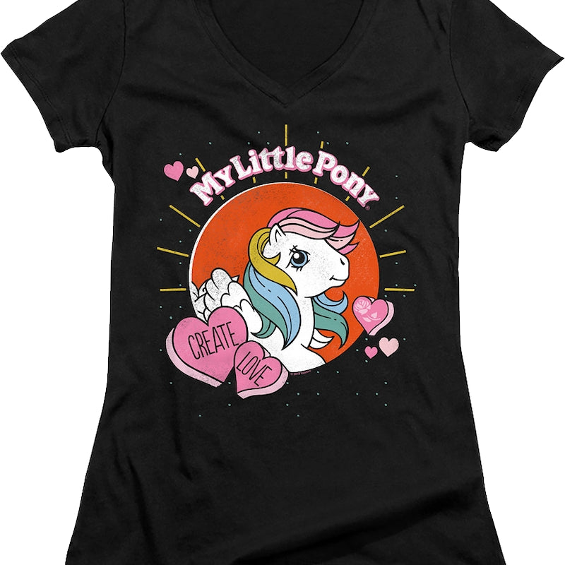 Ladies Create Love My Little Pony V-Neck Shirt