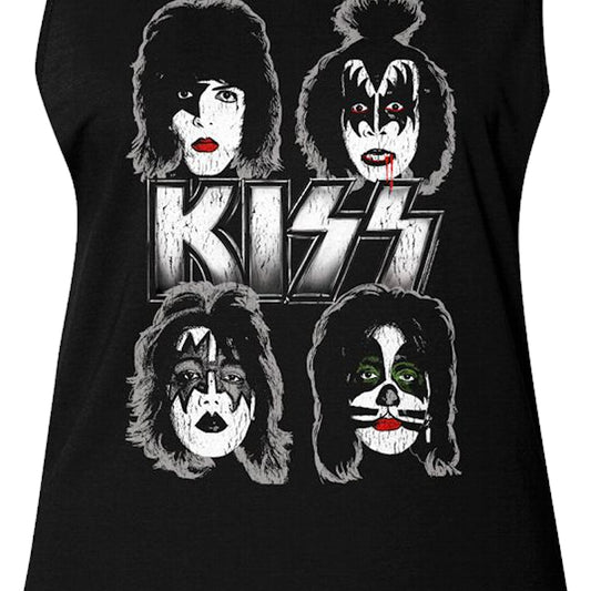 Ladies Face Paint KISS Muscle Tank Top